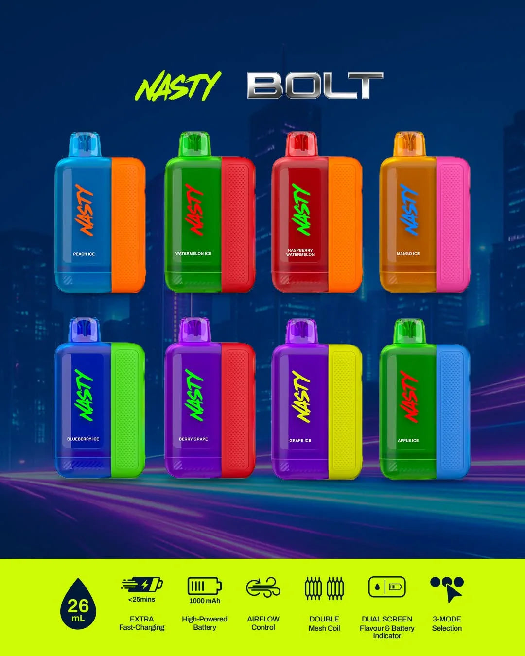 NASTY BOLT HYPERBEAST 50000 PUFFS DISPOSABLE VAPE