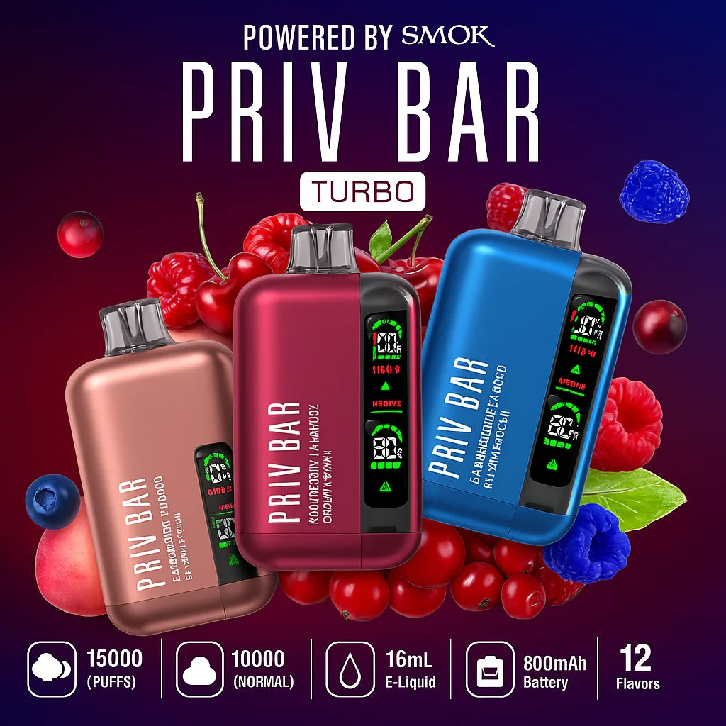 PRIV BAR TURBO 15000 PUFFS DISPOSABLE VAPE